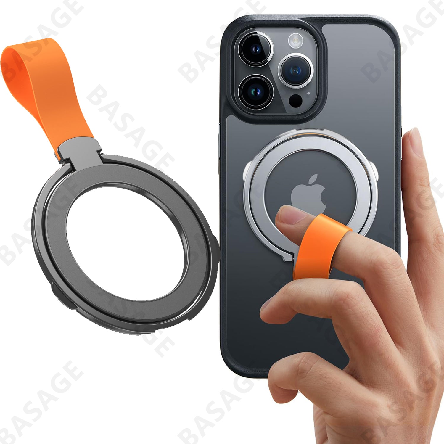 Premium Phone Ring Holder MagSafe Compatible Magnetic Grip Strap Stand Detachable Smartphone Holder Secure Grip
