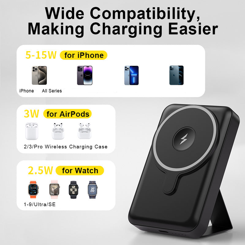 Premium Power Bank 10000mAh MagSafe Compatible Wireless Charger PD Fast Charging Portable Battery Pack Slim Magnetic Design