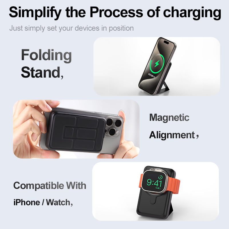 Premium Power Bank 10000mAh MagSafe Compatible Wireless Charger PD Fast Charging Portable Battery Pack Slim Magnetic Design