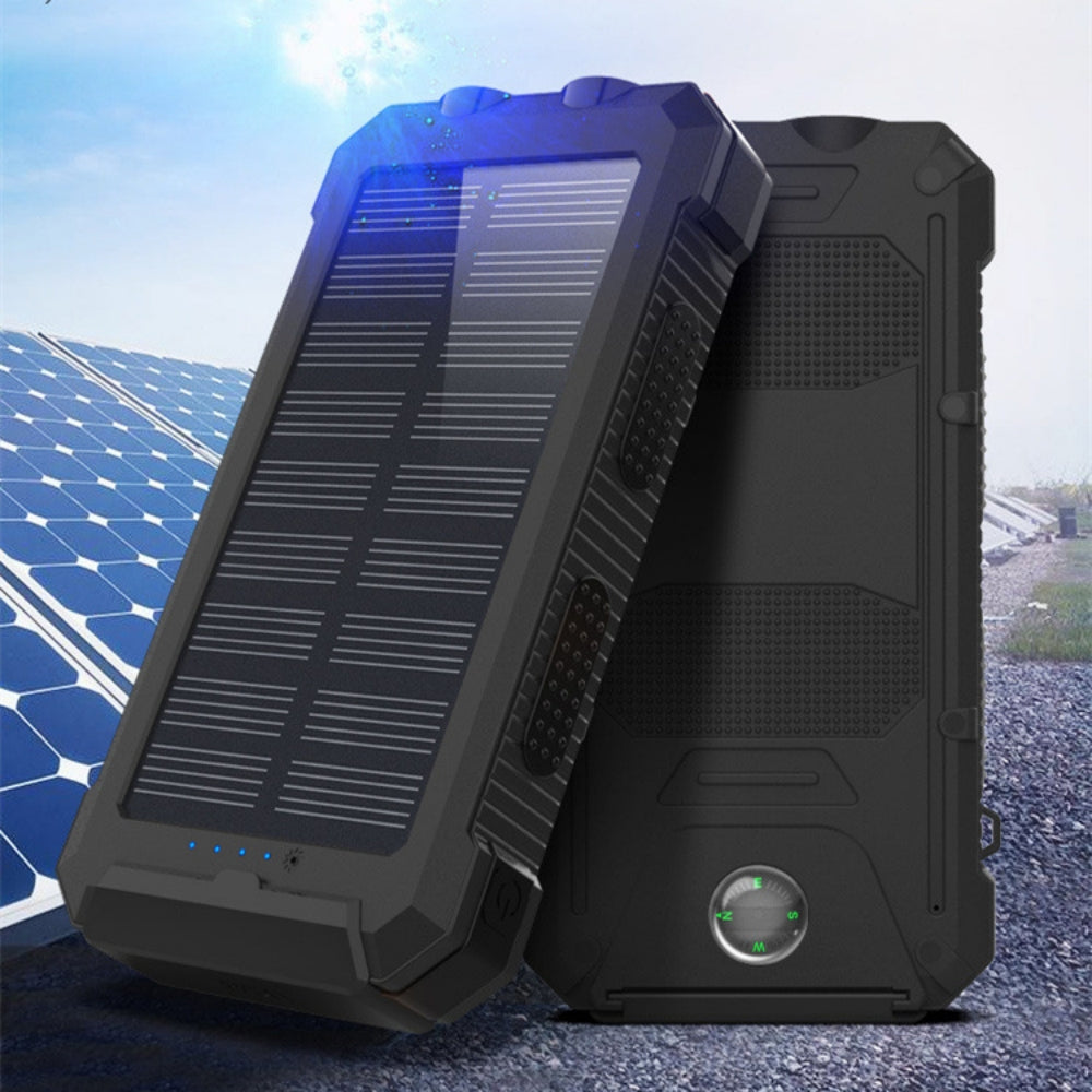 Premium Power Bank 20000mAh Solar Charger Fast Charging Portable Battery Pack LED Flashlight Outdoor Travel
