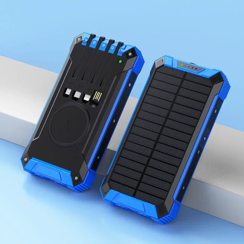 Premium Power Bank 20000mAh Solar Charger Fast Charging Portable Battery Pack LED Flashlight Outdoor Travel