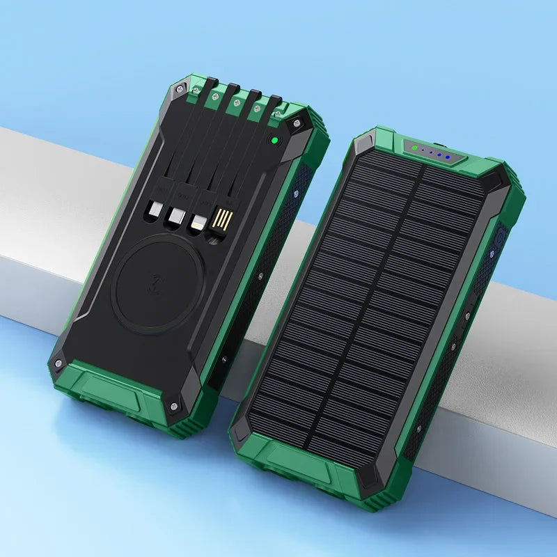 Premium Power Bank 20000mAh Solar Charger Fast Charging Portable Battery Pack LED Flashlight Outdoor Travel