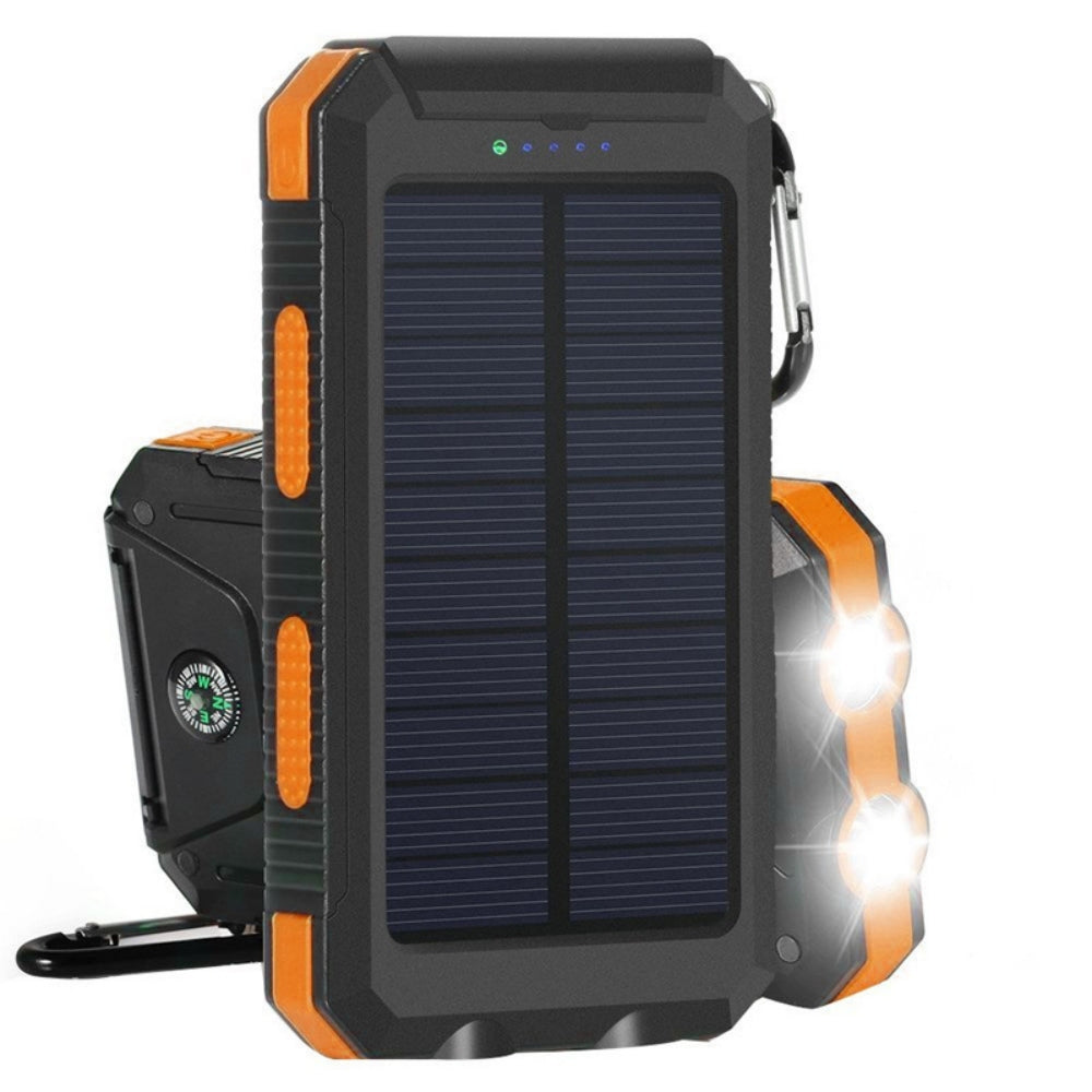 Premium Power Bank 20000mAh Solar Charger Fast Charging Portable Battery Pack LED Flashlight Outdoor Travel