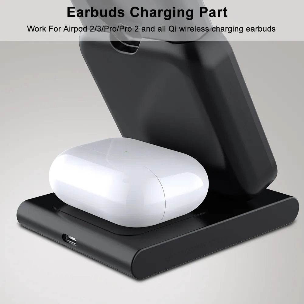Premium Power Bank 5000mAh MagSafe Compatible 3-in-1 Wireless Charger Portable Magnetic Battery Smartphone Watch Earbuds Charging Station
