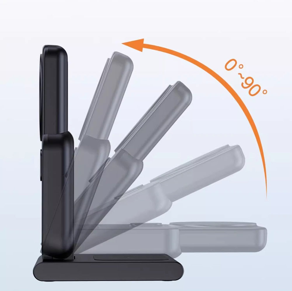 Premium Power Bank 5000mAh MagSafe Compatible 3-in-1 Wireless Charger Portable Magnetic Battery Smartphone Watch Earbuds Charging Station