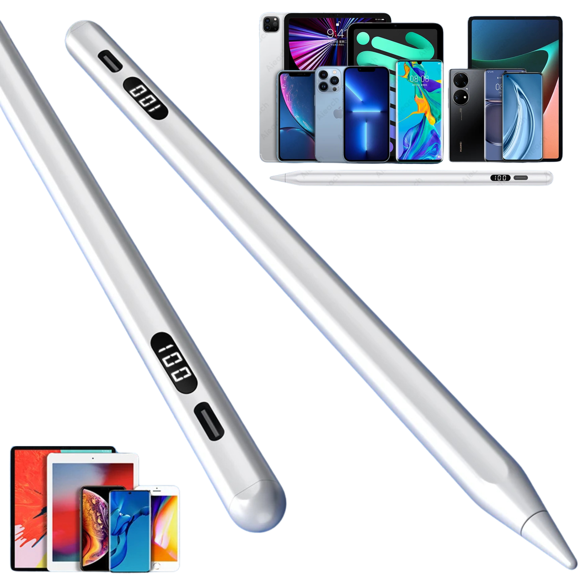 Premium Stylus Pen for Touchscreens Bluetooth Compatible Precision Tip Power Display Rechargeable Universal Tablet Pen