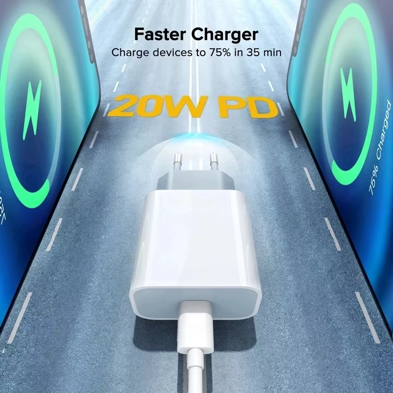 Premium USB-C 20W Fast Charger Power Adapter Power Delivery Compact Design Safe Charging Protection Reliable Output