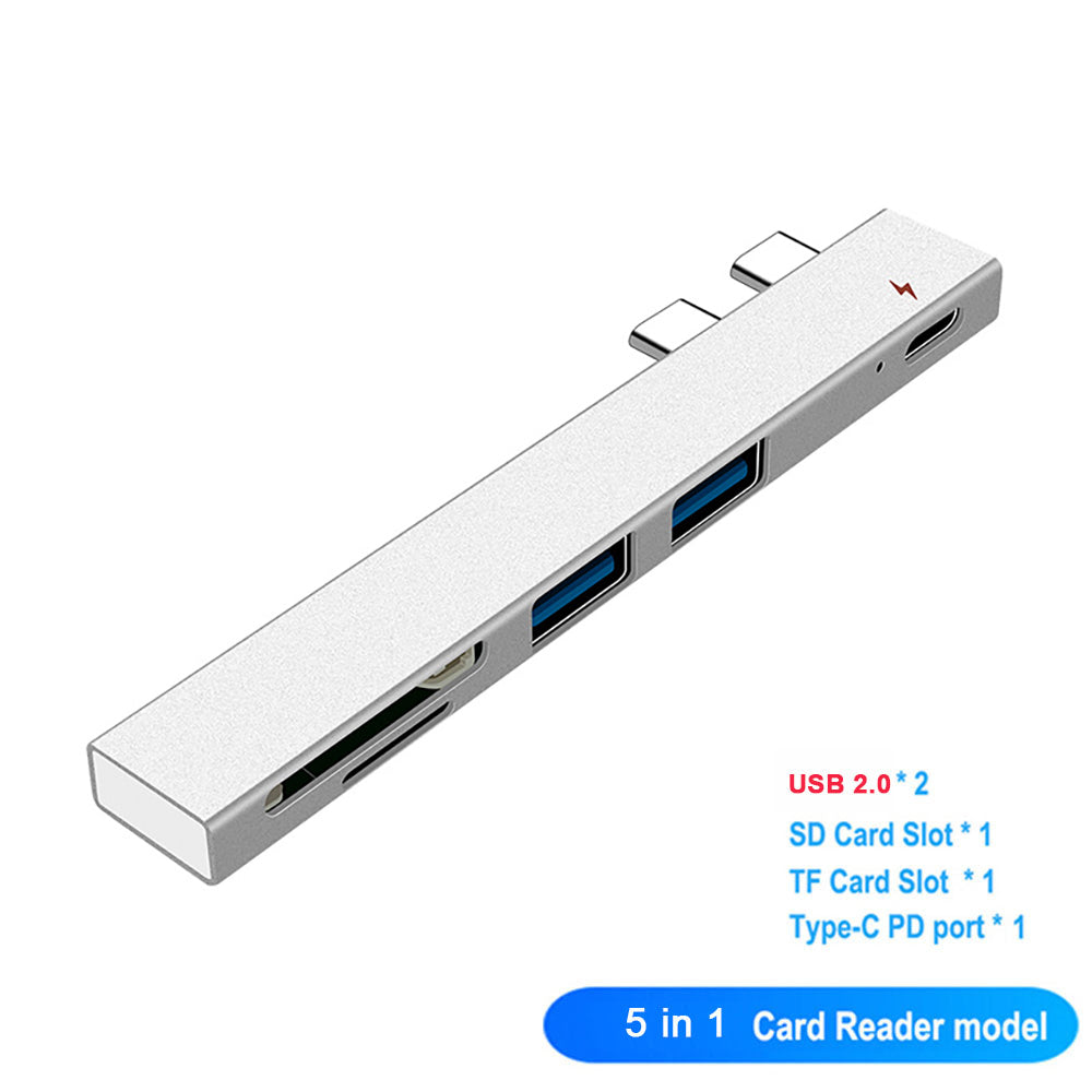 Premium USB-C Hub HDMI 4K Adapter Thunderbolt 3 USB 3.1 Multiport Dock PD Charging SD Reader Laptop Compatible