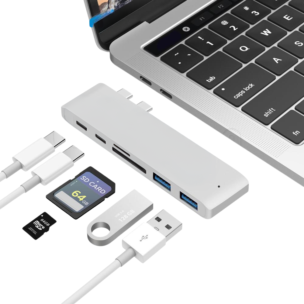 Premium USB-C Hub HDMI 4K Adapter Thunderbolt 3 USB 3.1 Multiport Dock PD Charging SD Reader Laptop Compatible