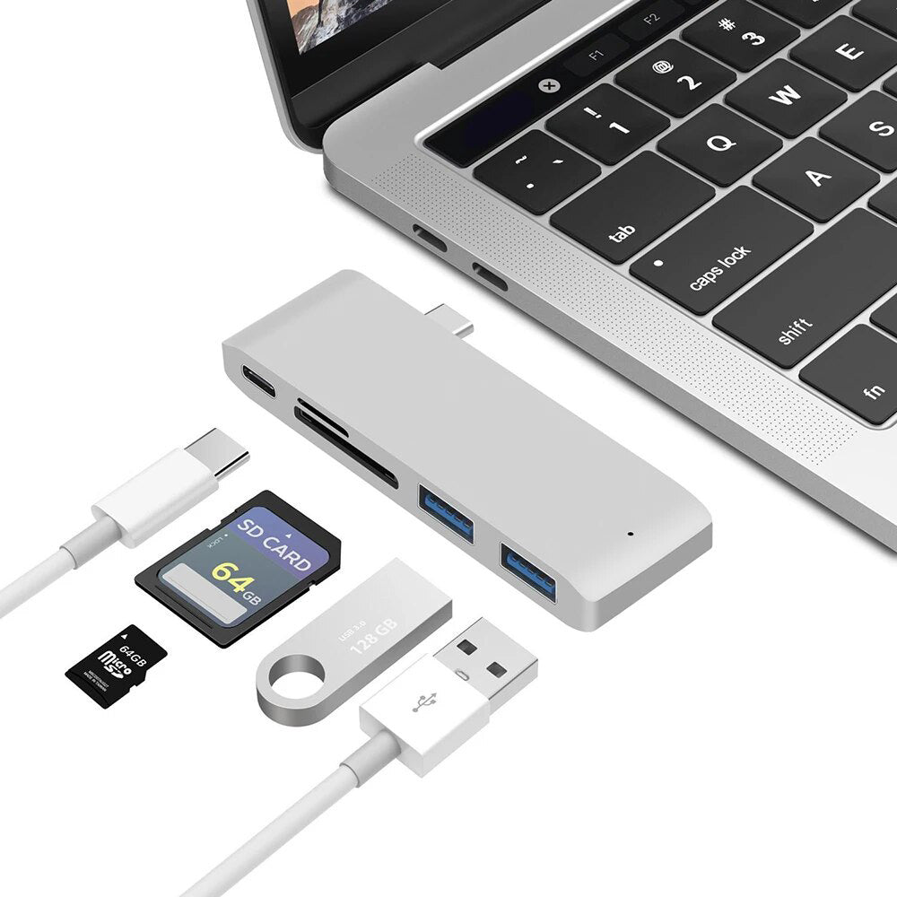 Premium USB-C Hub HDMI 4K Adapter Thunderbolt 3 USB 3.1 Multiport Dock PD Charging SD Reader Laptop Compatible