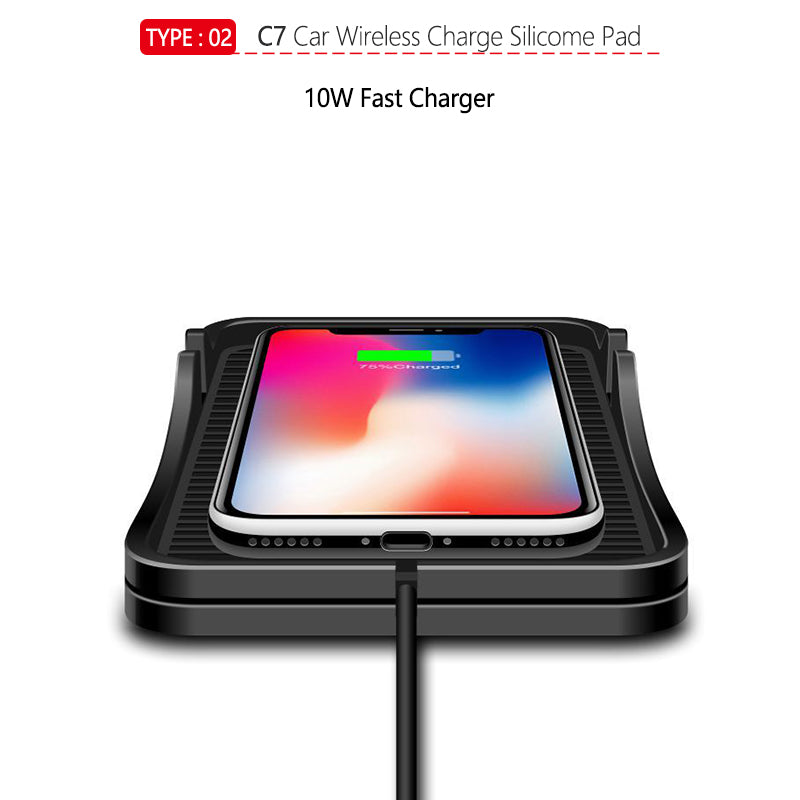 Premium Wireless Car Charger 30W Fast Charging Anti-Slip Silicone Pad Dashboard Charging Dock Smartphone Compatible
