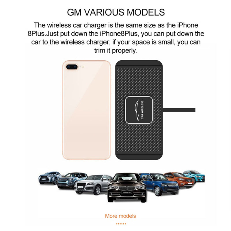 Premium Wireless Car Charger 30W Fast Charging Anti-Slip Silicone Pad Dashboard Charging Dock Smartphone Compatible
