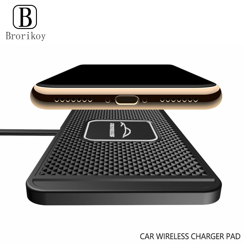 Premium Wireless Car Charger 30W Fast Charging Anti-Slip Silicone Pad Dashboard Charging Dock Smartphone Compatible
