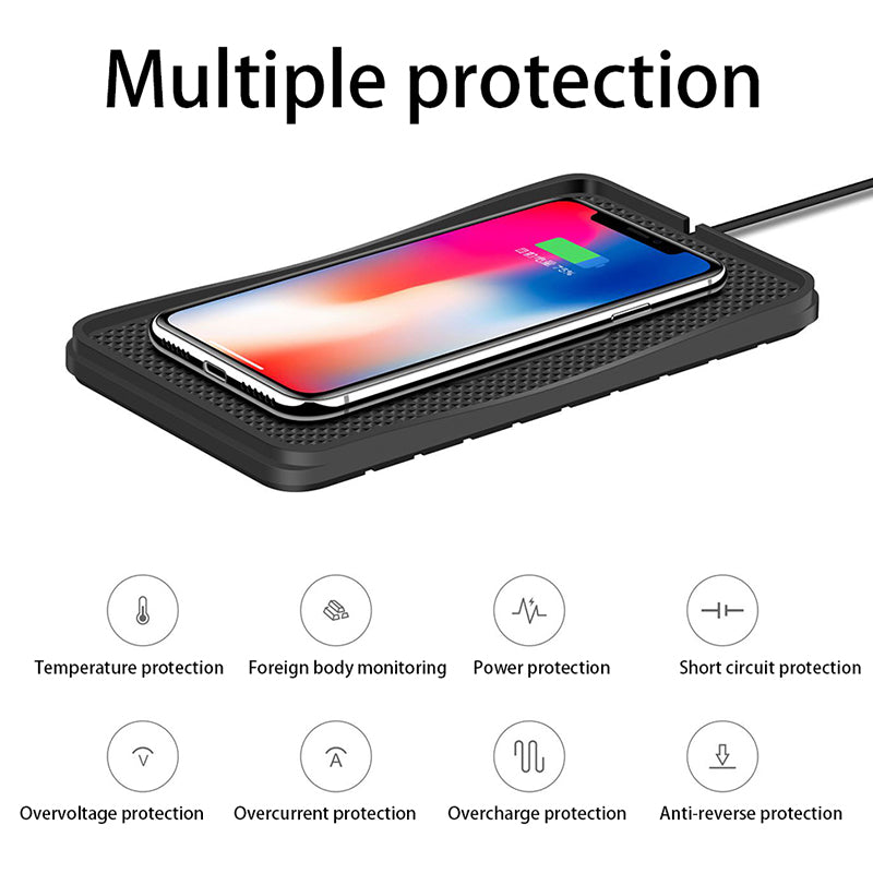 Premium Wireless Car Charger 30W Fast Charging Anti-Slip Silicone Pad Dashboard Charging Dock Smartphone Compatible