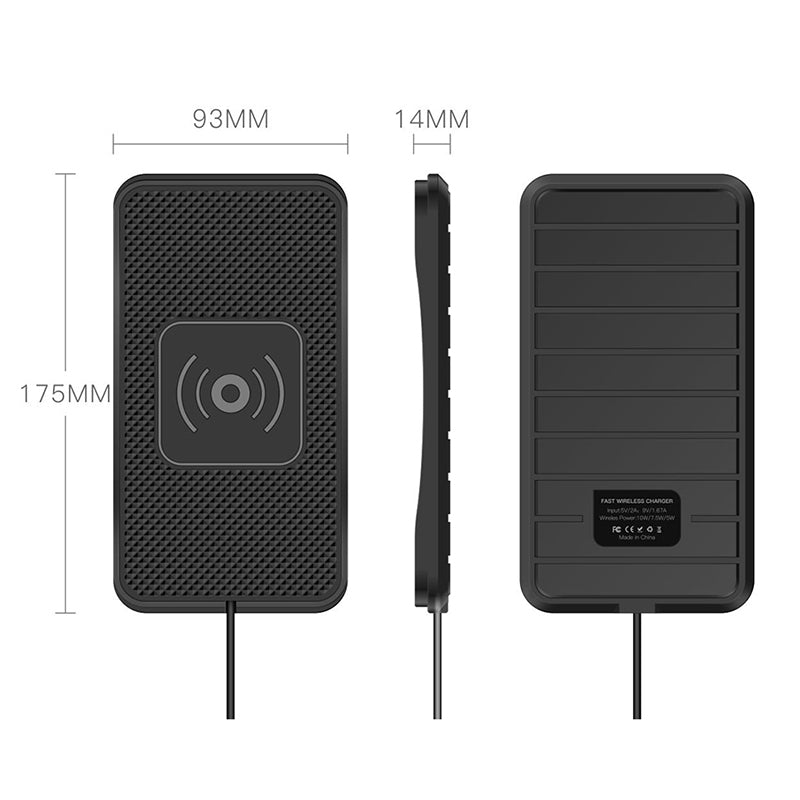Premium Wireless Car Charger 30W Fast Charging Anti-Slip Silicone Pad Dashboard Charging Dock Smartphone Compatible