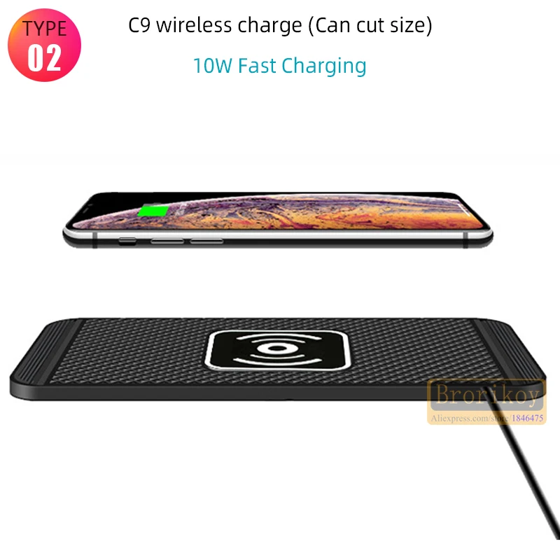 Premium Wireless Car Charger 30W Fast Charging Anti-Slip Silicone Pad Dashboard Charging Dock Smartphone Compatible