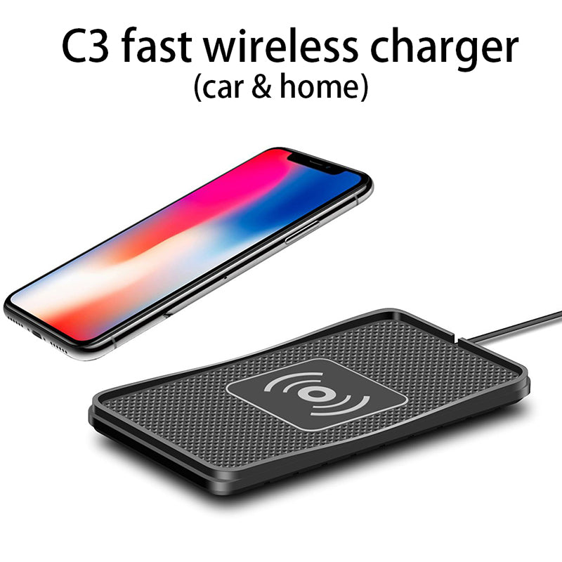 Premium Wireless Car Charger 30W Fast Charging Anti-Slip Silicone Pad Dashboard Charging Dock Smartphone Compatible