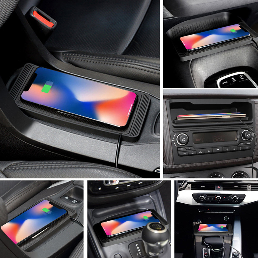 Premium Wireless Car Charger 30W Fast Charging Anti-Slip Silicone Pad Dashboard Charging Dock Smartphone Compatible