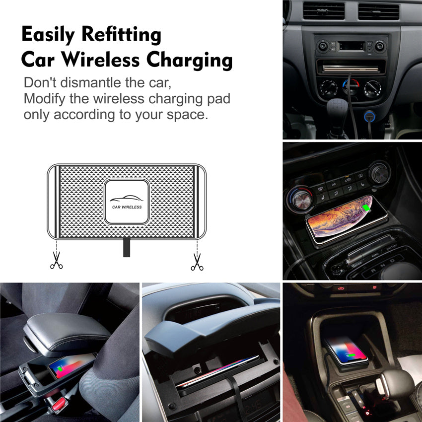 Premium Wireless Car Charger 30W Fast Charging Anti-Slip Silicone Pad Dashboard Charging Dock Smartphone Compatible