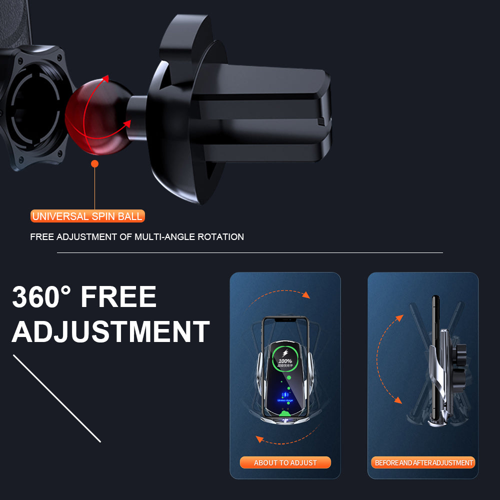 Premium Wireless Car Charger 30W Fast Charging Magnetic Phone Mount Infrared Sensor Auto Clamp USB-C LED Display