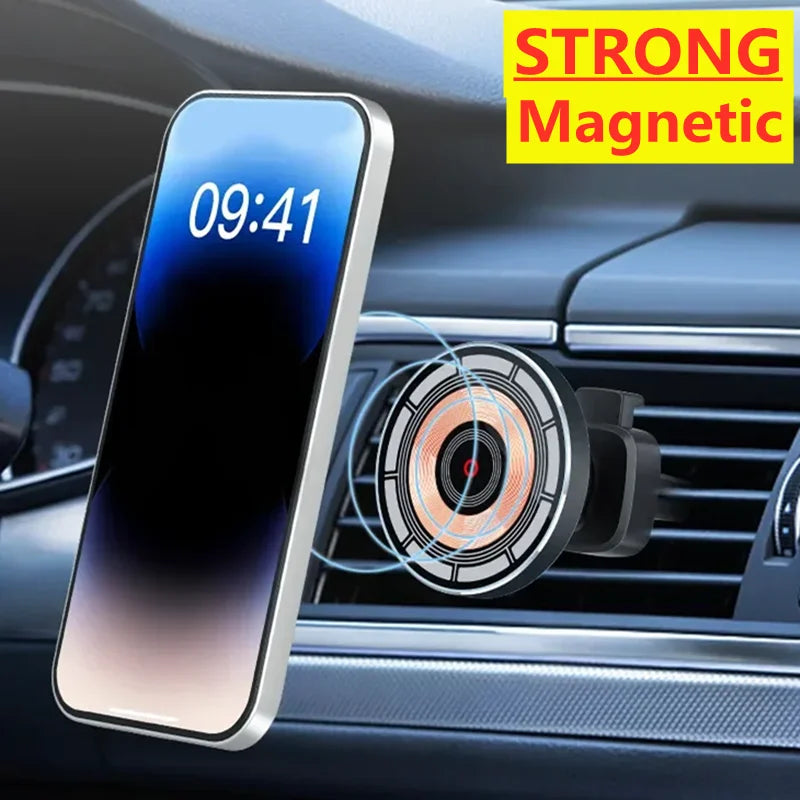 Premium Wireless Car Charger MagSafe Compatible 30W Fast Charging Magnetic Phone Mount Auto Holder Dashboard Vent Mount