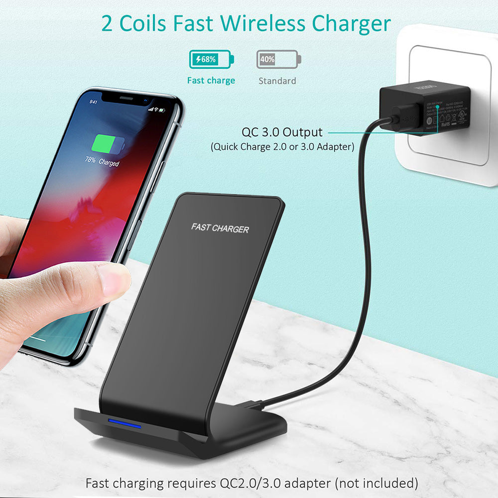 Premium Wireless Charger Foldable 30W Fast Charging Stand Pad Portable Charging Dock Smartphone Earbuds Compatible
