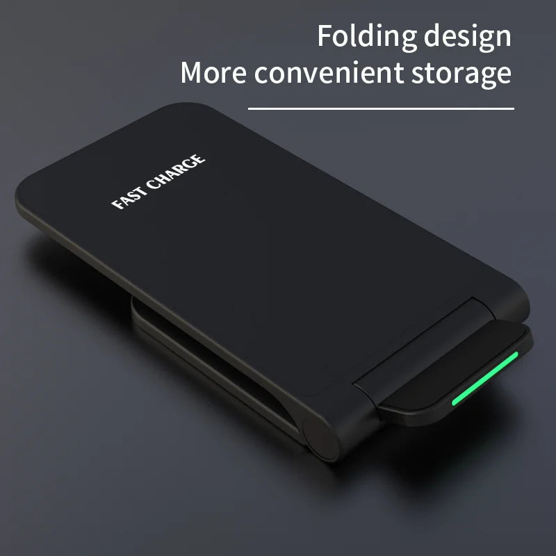 Premium Wireless Charger Foldable 30W Fast Charging Stand Pad Portable Charging Dock Smartphone Earbuds Compatible