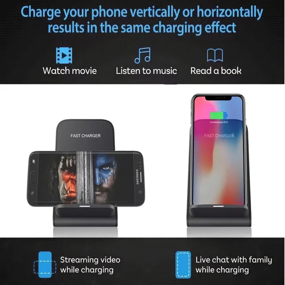 Premium Wireless Charger Foldable 30W Fast Charging Stand Pad Portable Charging Dock Smartphone Earbuds Compatible