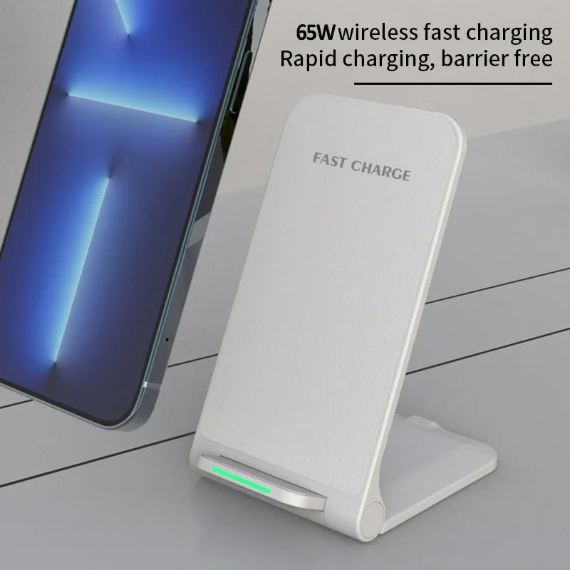 Premium Wireless Charger Foldable 30W Fast Charging Stand Pad Portable Charging Dock Smartphone Earbuds Compatible