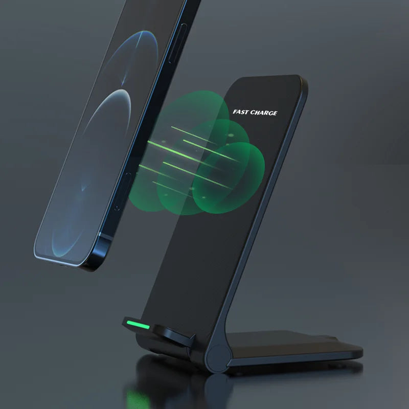 Premium Wireless Charger Foldable 30W Fast Charging Stand Pad Portable Charging Dock Smartphone Earbuds Compatible