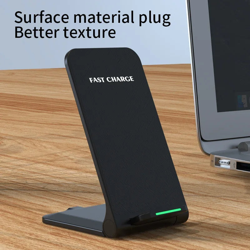 Premium Wireless Charger Foldable 30W Fast Charging Stand Pad Portable Charging Dock Smartphone Earbuds Compatible