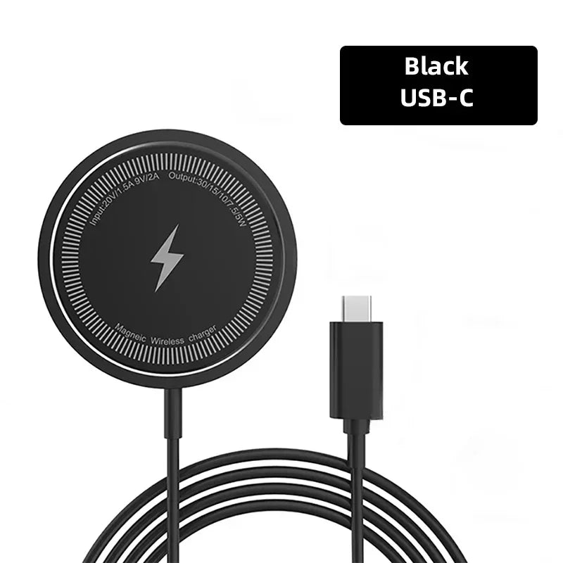 Premium Wireless Charger MagSafe Compatible 30W Fast Charging Magnetic Pad Slim Charging Dock Smartphone Earbuds Compatible