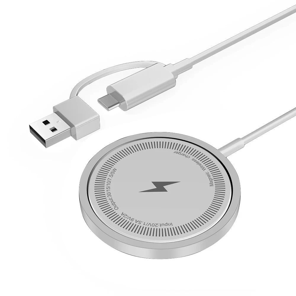 Premium Wireless Charger MagSafe Compatible 30W Fast Charging Magnetic Pad Slim Charging Dock Smartphone Earbuds Compatible