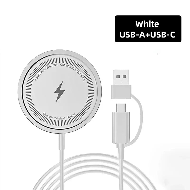 Premium Wireless Charger MagSafe Compatible 30W Fast Charging Magnetic Pad Slim Charging Dock Smartphone Earbuds Compatible