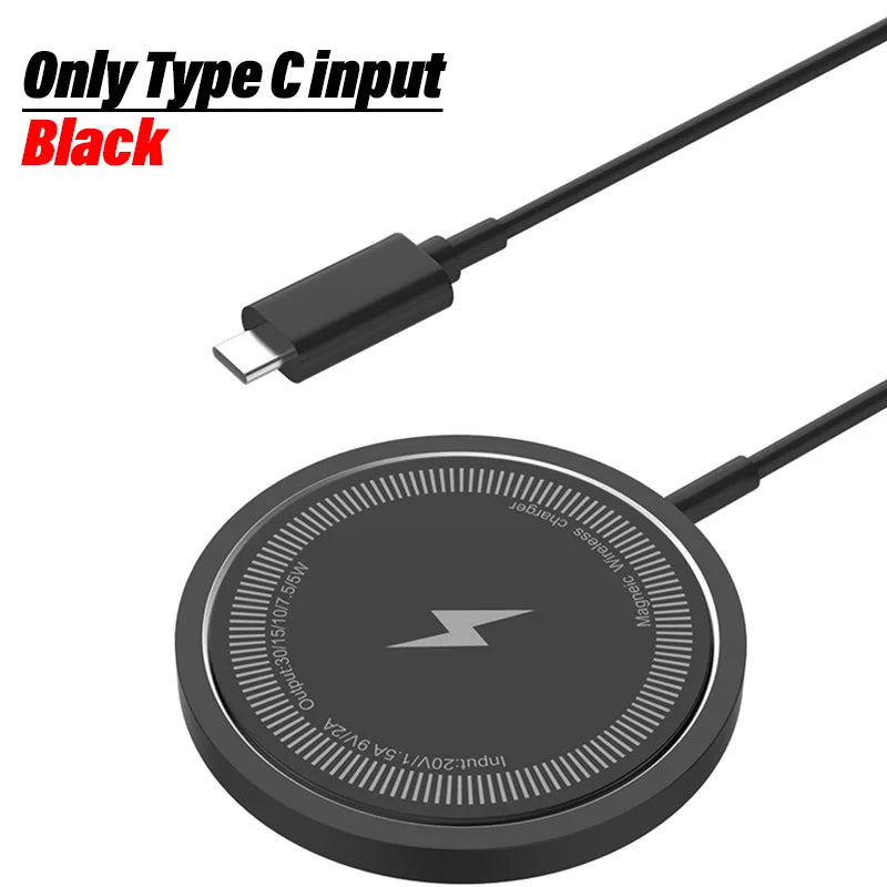 Premium Wireless Charger MagSafe Compatible 30W Fast Charging Magnetic Stand USB-C PD Smartphone Charging Dock