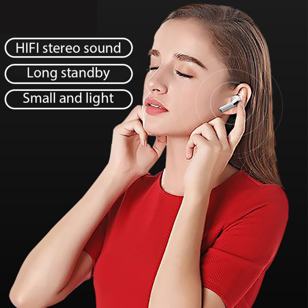Premium Wireless Earbuds Bluetooth Compatible Touch Control Stereo Sound Sport Headset Mini In-Ear Design