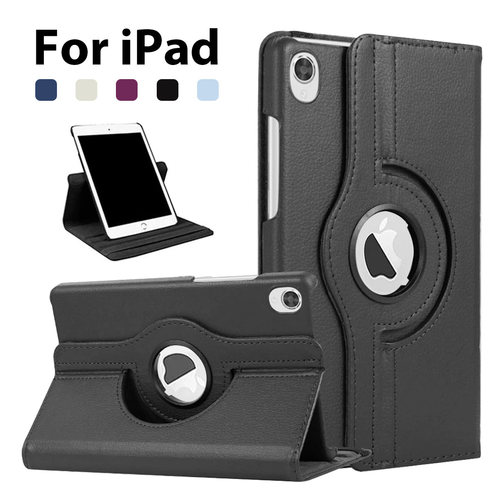 Premium iPad Case 360 Rotating Stand PU Leather Smart Cover Protective Tablet Case Multi Angle Viewing