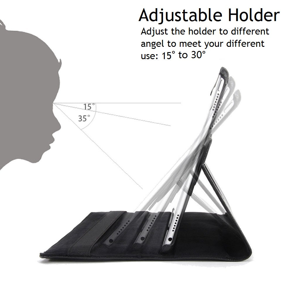 Premium iPad Case 360 Rotating Stand PU Leather Smart Cover Protective Tablet Case Multi Angle Viewing