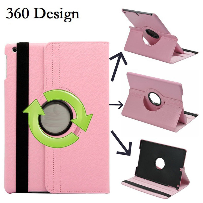 Premium iPad Case 360 Rotating Stand PU Leather Smart Cover Protective Tablet Case Multi Angle Viewing