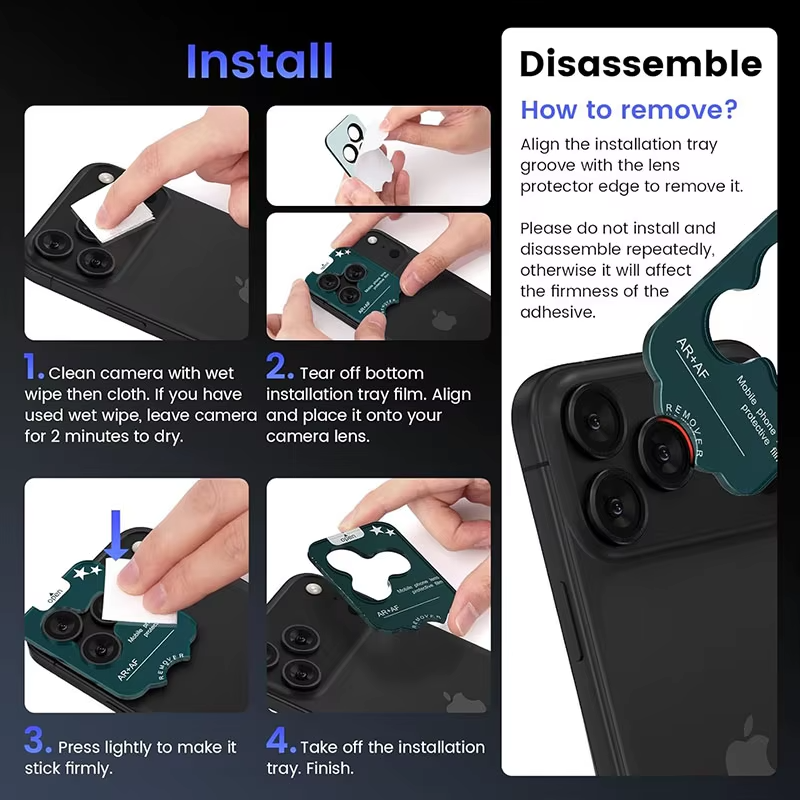 Premium iPhone Camera Lens Protector Metal Ring Tempered Glass Protective Cover Scratch Resistant Shockproof Anti Dust Precision Fit
