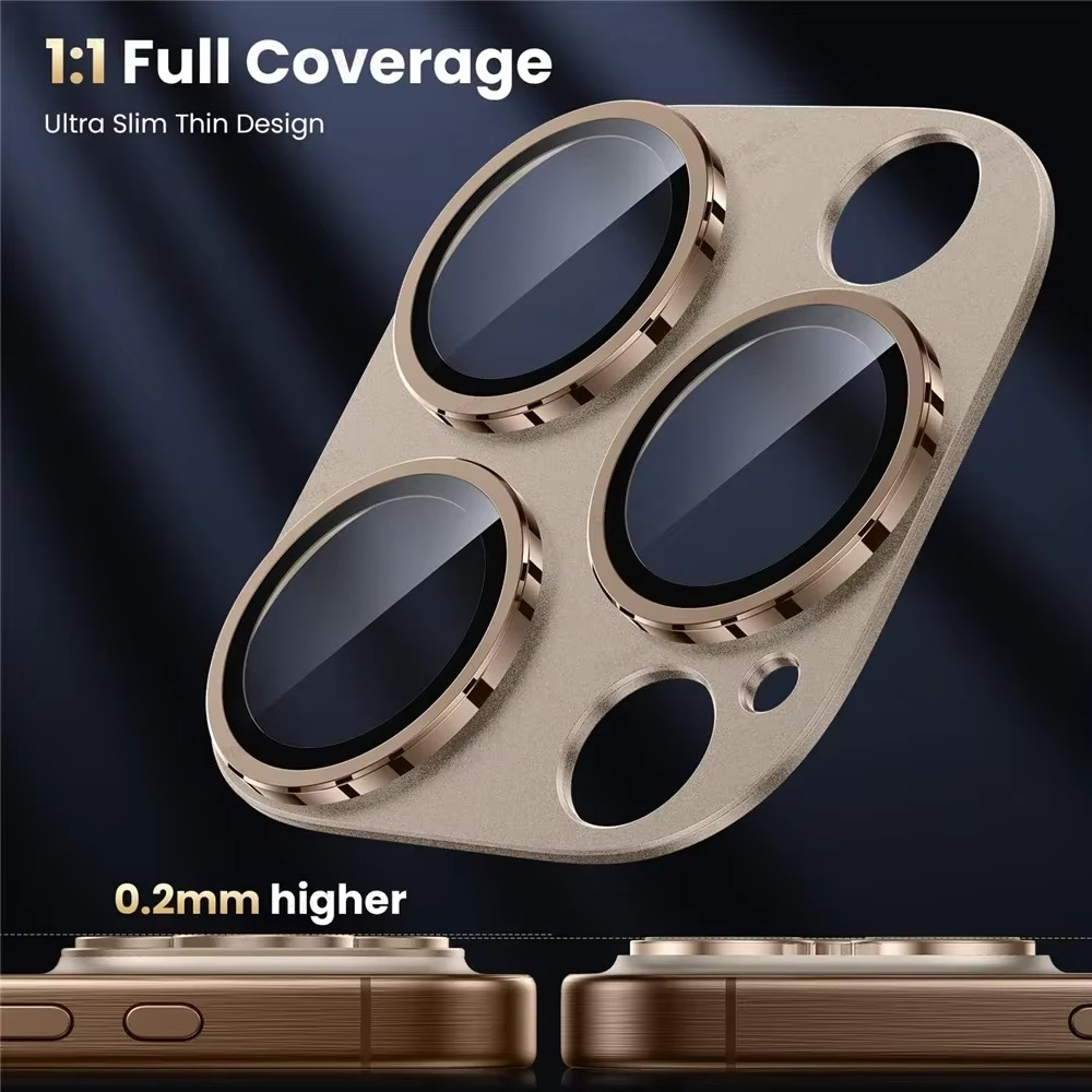 Premium iPhone Camera Lens Protector Military Grade Alloy Ring Tempered Glass Protective Cover Shatterproof Scratch Resistant Shockproof Precision Fit