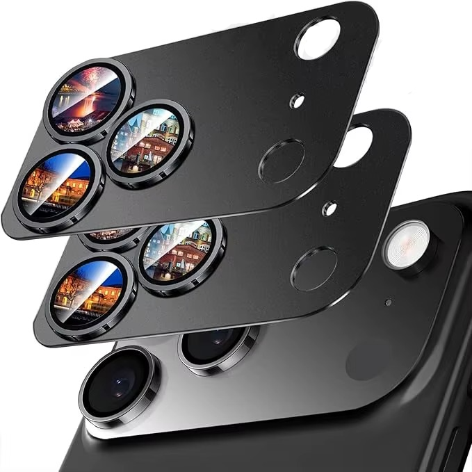 Premium iPhone Camera Lens Protector Military Grade Alloy Ring Tempered Glass Protective Cover Shatterproof Scratch Resistant Shockproof Precision Fit