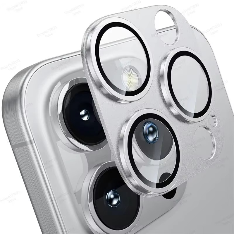 Premium iPhone Camera Lens Protector Military Grade Alloy Ring Tempered Glass Protective Cover Shatterproof Scratch Resistant Shockproof Precision Fit