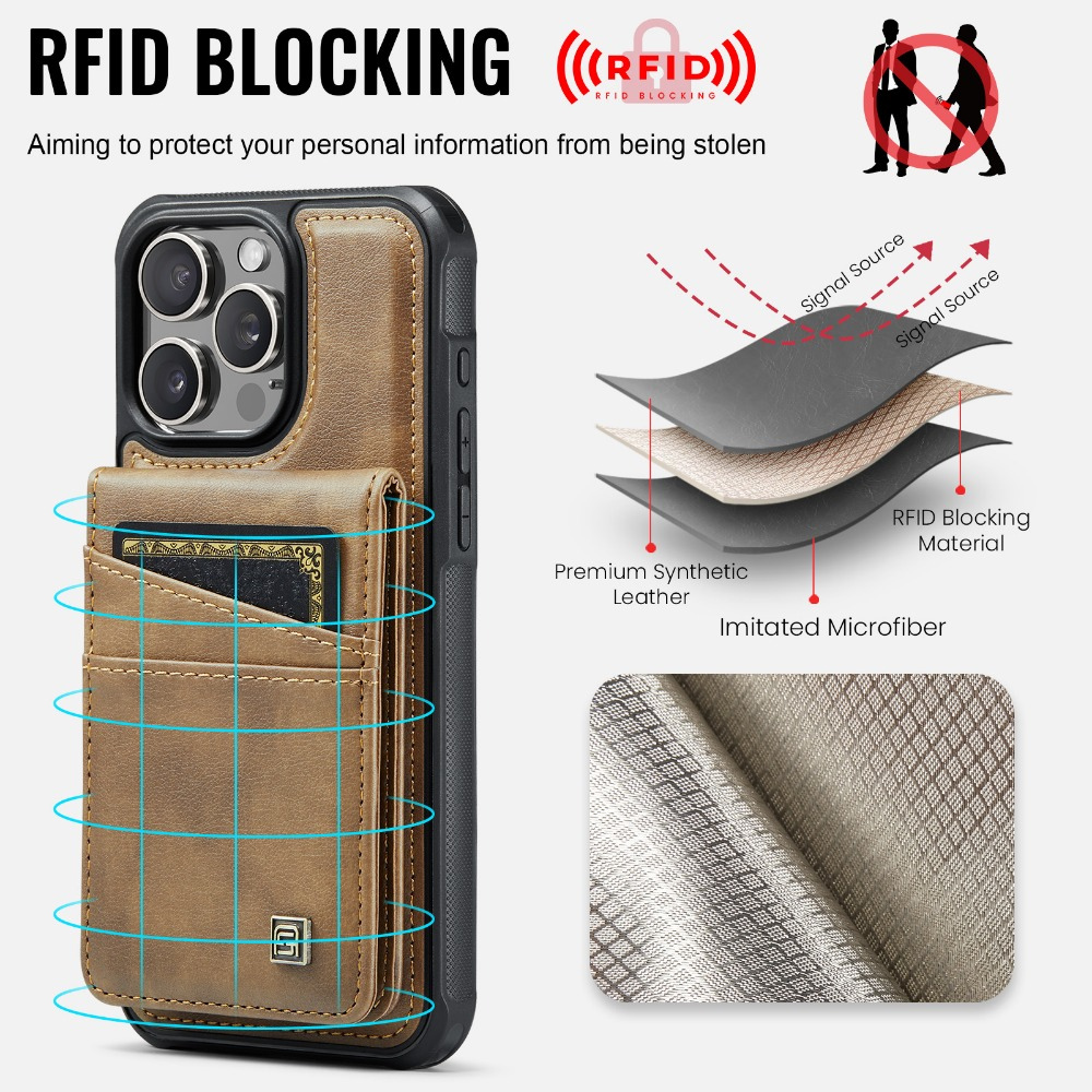 Premium iPhone Case 2-in-1 Magnetic Detachable Wallet Flip Cover PU Leather Card Holder Cash Pocket Wrist Strap Shockproof Full Protection Slim Design