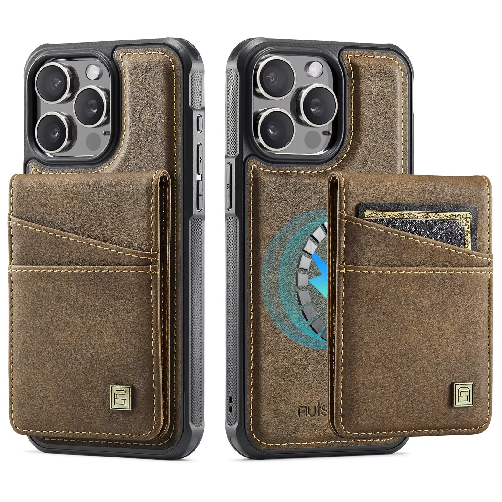 Premium iPhone Case 2-in-1 Magnetic Detachable Wallet Flip Cover PU Leather Card Holder Cash Pocket Wrist Strap Shockproof Full Protection Slim Design