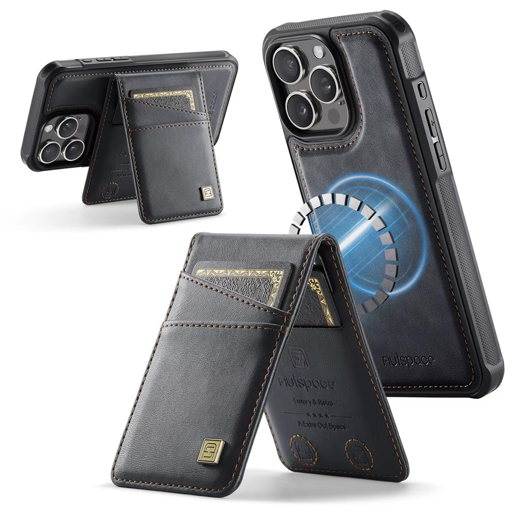 Premium iPhone Case 2-in-1 Magnetic Detachable Wallet Flip Cover PU Leather Card Holder Cash Pocket Wrist Strap Shockproof Full Protection Slim Design