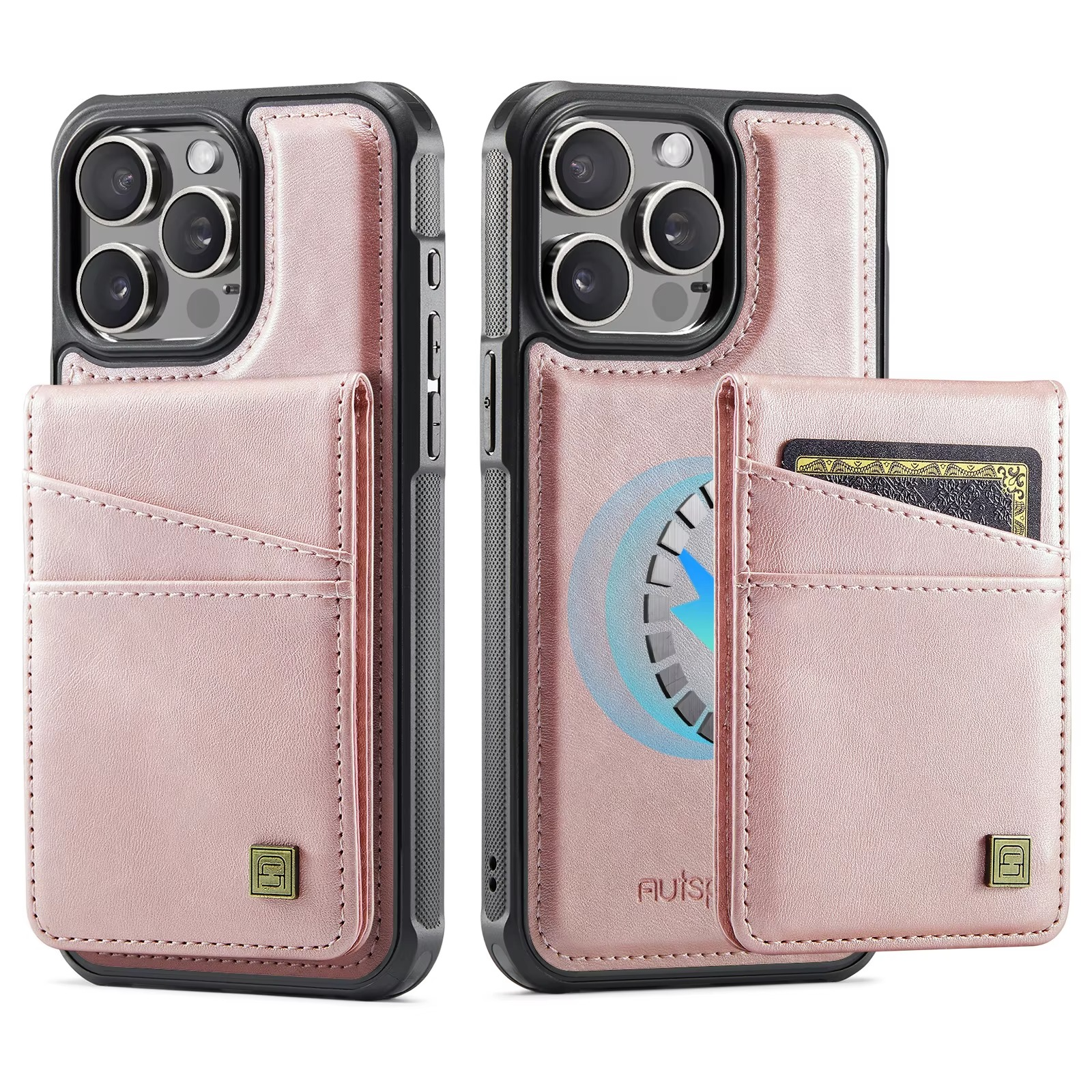 Premium iPhone Case 2-in-1 Magnetic Detachable Wallet Flip Cover PU Leather Card Holder Cash Pocket Wrist Strap Shockproof Full Protection Slim Design