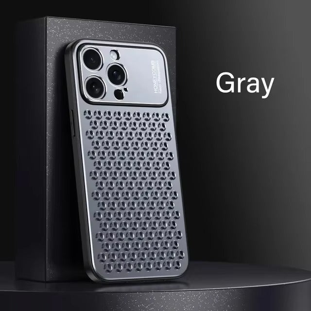 Premium iPhone Case Aluminum Alloy Protective Cover Breathable Metal Design Anti Fingerprint Finish Scratch Resistant Slim Frame Lightweight Structure