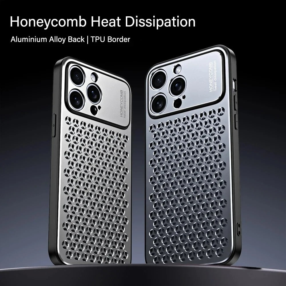 Premium iPhone Case Aluminum Alloy Protective Cover Breathable Metal Design Anti Fingerprint Finish Scratch Resistant Slim Frame Lightweight Structure