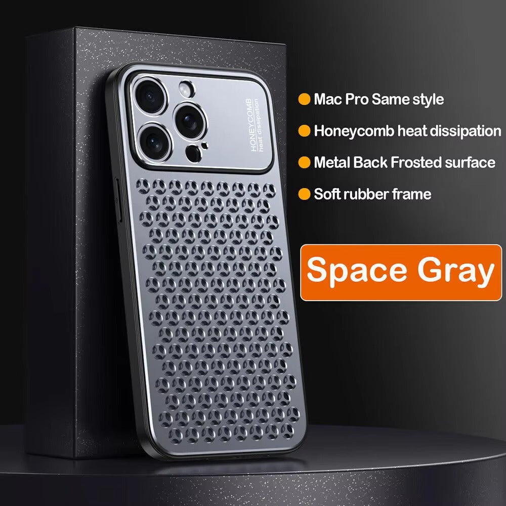 Premium iPhone Case Aluminum Alloy Protective Cover Breathable Metal Design Anti Fingerprint Finish Scratch Resistant Slim Frame Lightweight Structure